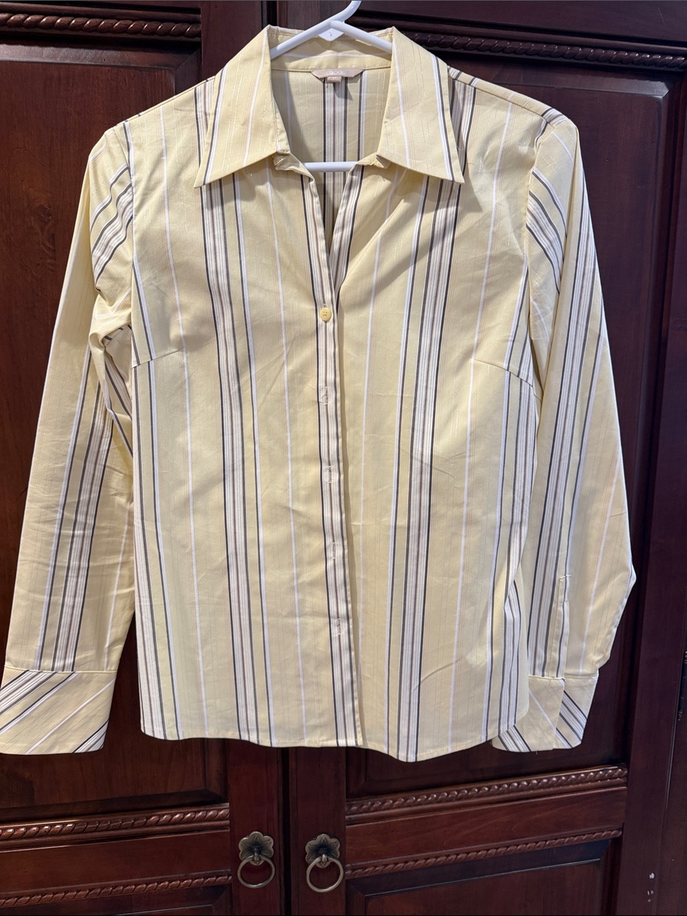 Women’s Yellow Stripe Button-Up Shirt